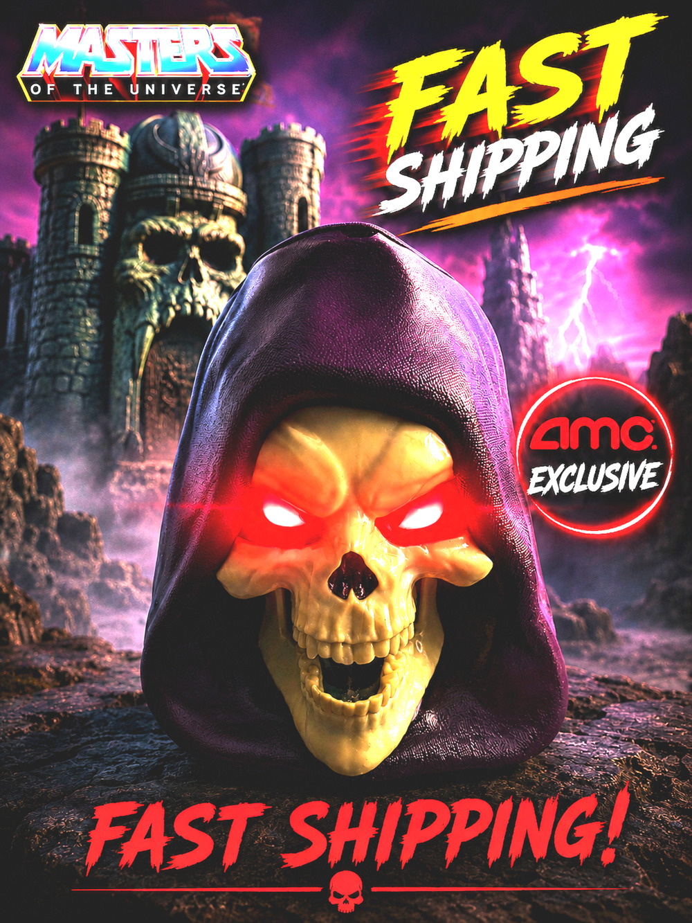 🔥 Masters of the Universe Movie Skeletor Light Up Popcorn Bucket AMC MOTU 🔥